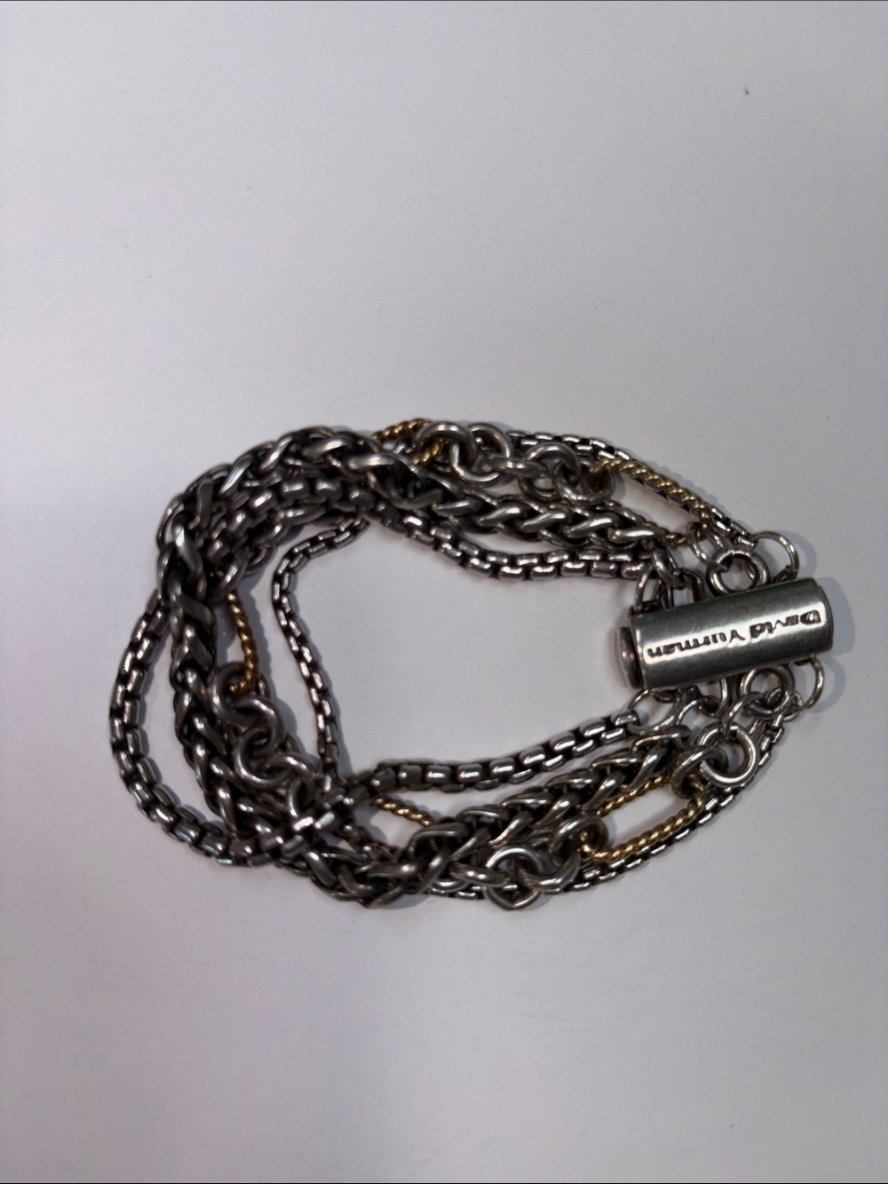David Yurman Mixed Metal Multi-Chain Bracelet - Silver & Gold Tones